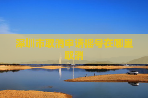 深圳市取消申请摇号在哪里取消